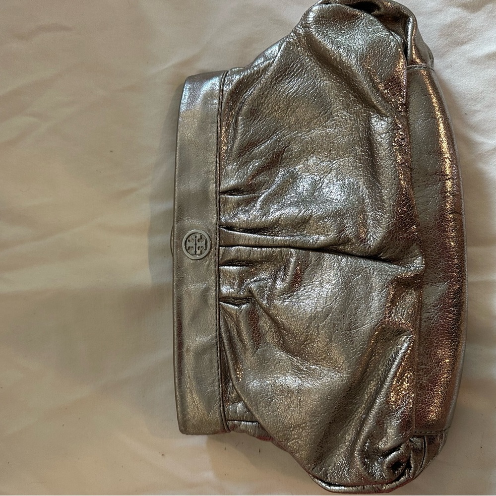 Tory Burch Metallic silver clutch